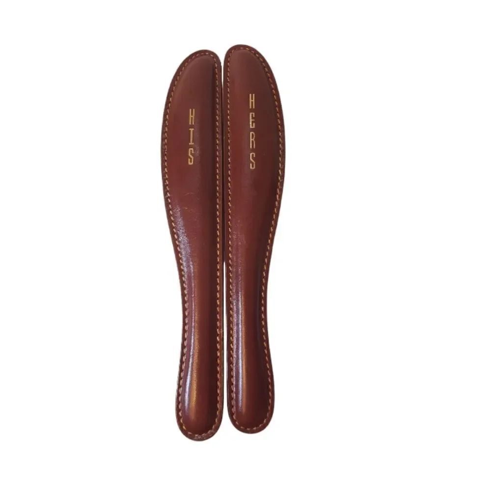 Vintage Leather His & Hers Brushes
